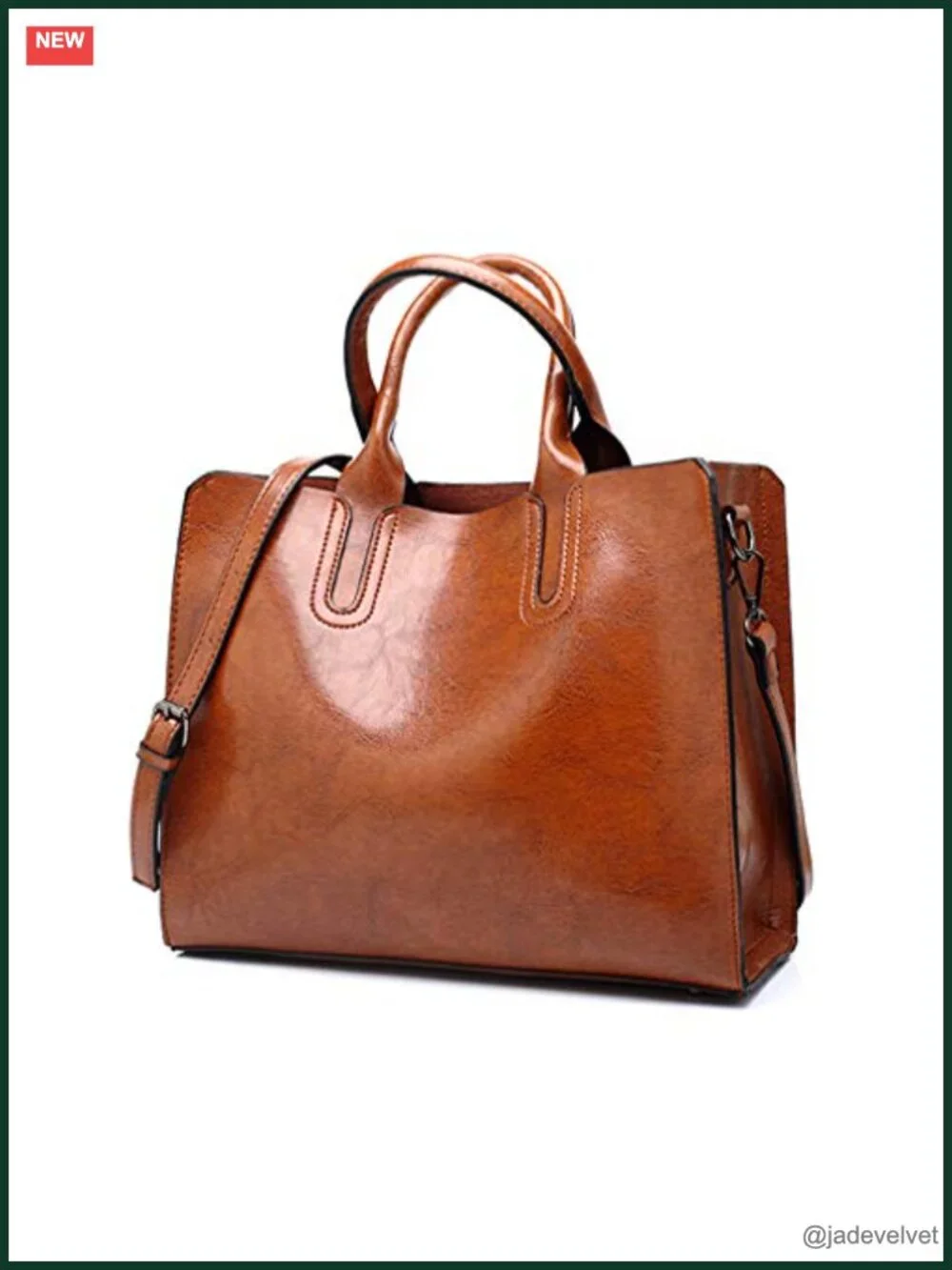 Faux Leather Top Handle Tote Satchel with Adjustable Shoulder Strap